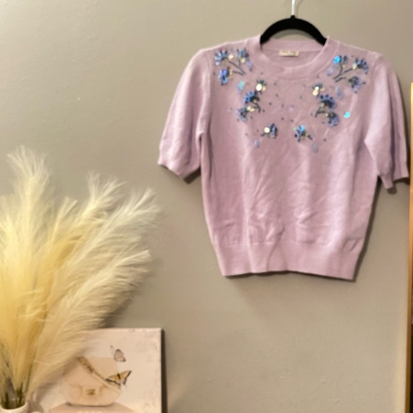 Miu Miu Tops - miu miu cashmere embellished top